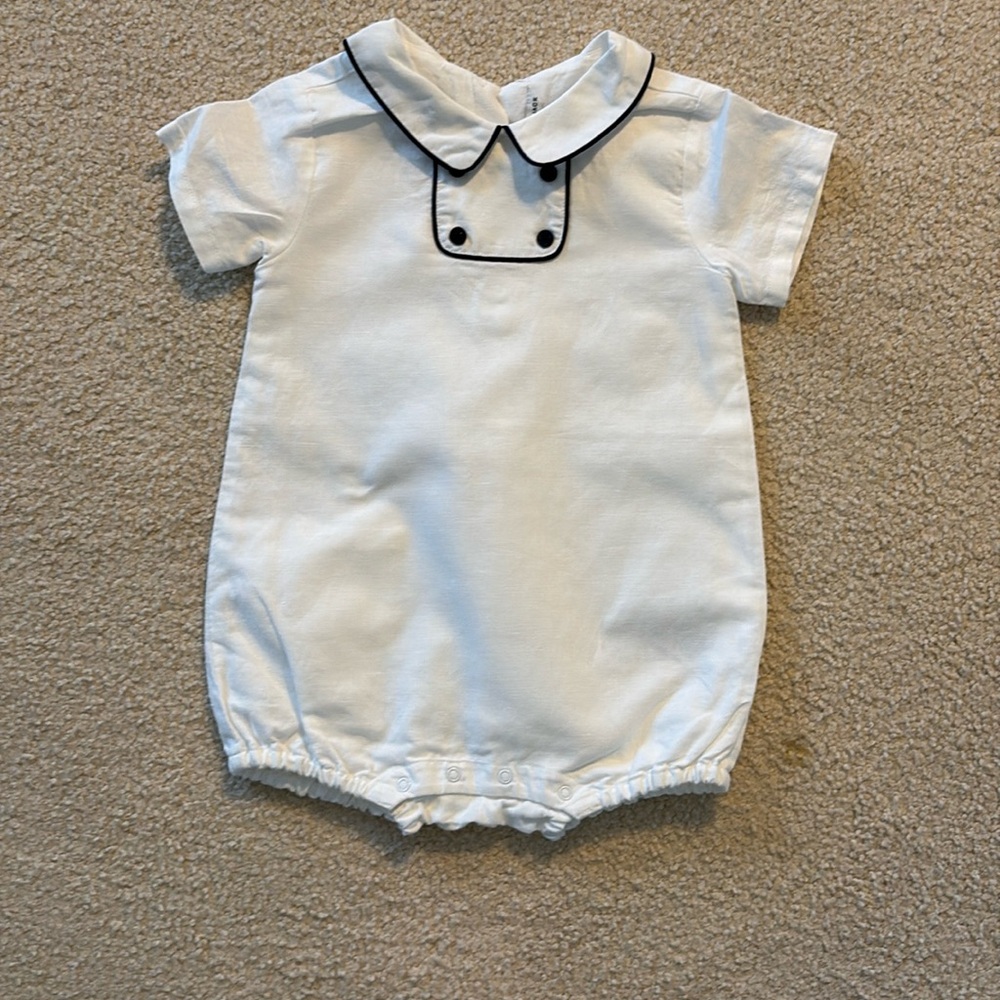NWT Janie and Jack linen collared one-piece, size 18-24 months